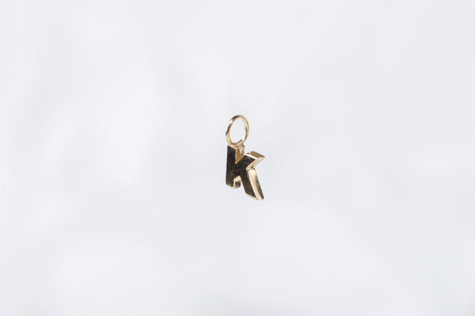 Yellow Gold  Letter H  charm  14k Gold