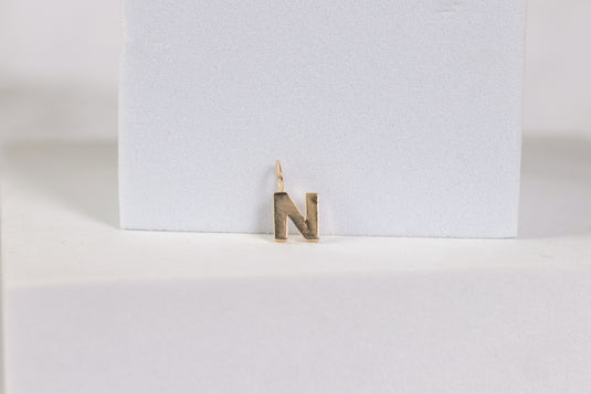 Yellow Gold  Letter H  charm  14k Gold