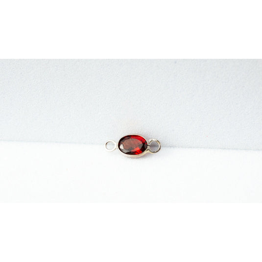  White Gold  stone  red  oval  Gold  gemstone  garnet  charm  14k Gold  14k