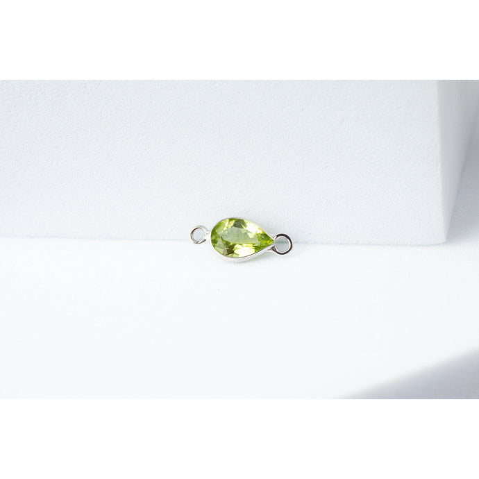 White Gold  stone  peridot  Gold  gemstone  charm  14k Gold  14k